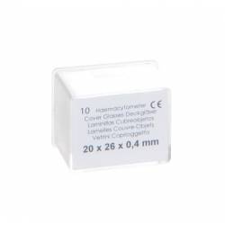 DEKGLAASJES HEMACYTOMETER FUCHS-ROSENTHAL(PER 10) 20 x 26 mm x 04 mm