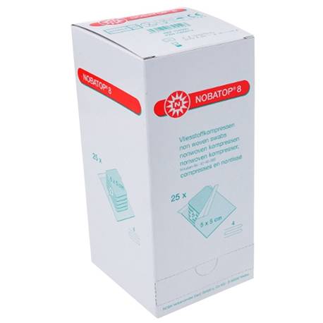 NOBATOP 8 STERIEL PER 5 - non woven 5,0 x 5,0 cm
