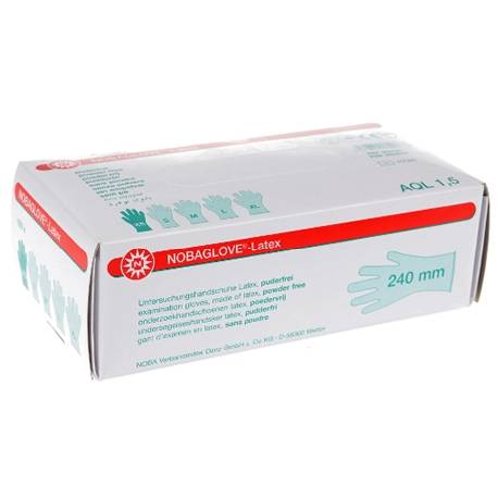 HANDSCHOENEN LATEX (hypoallergisch) poedervrij NOBAGLOVE XSMALL