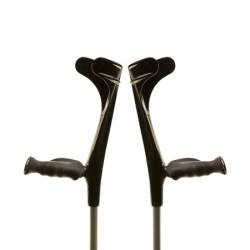 CRUTCHES ALU BLACK/ALU - ANATOMIC - 17 mm max 140 kg