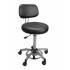 STOOL with backrest (faux leather upholstery) on castors