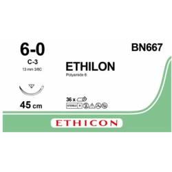 ETHILON 6/0 C-3 BN667 13 mm 45 cm