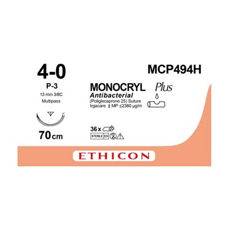 MONOCRYL PLUS 4/0 FS-3 MCP494H 70CM