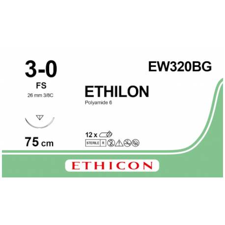 ETHILON 3/0 FS EW320BG 26 mm 75 cm