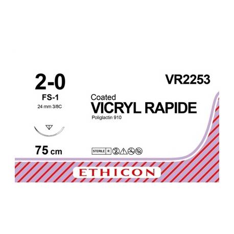 VICRYL 2/0 VR2253 3/8C 75 cm