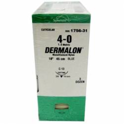 DERMALON 4/0 19mm 3/8 45 cm