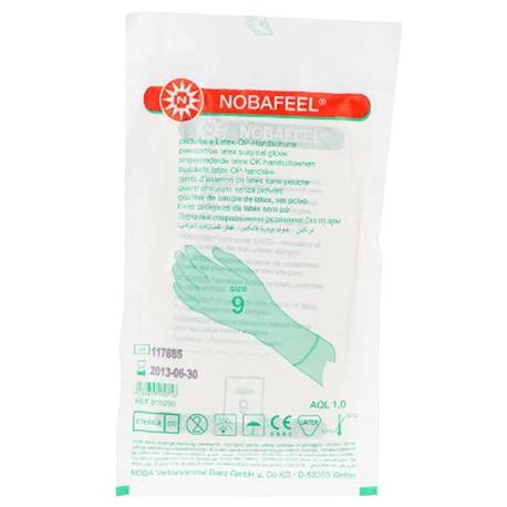 GANTS STERILES "OP" LATEX(sans poudre) NOBA 9