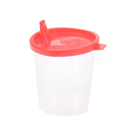 URINE JARS WITH COVER red 125 ml