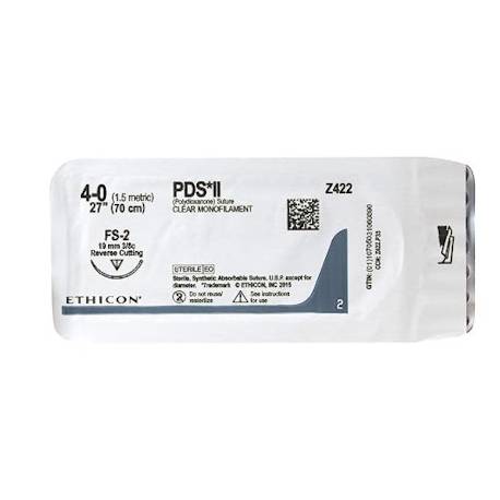 FIL DE SUTURE ETHICON PDSII CLR 70CM M1.5 USP 4-0 Z422 E
