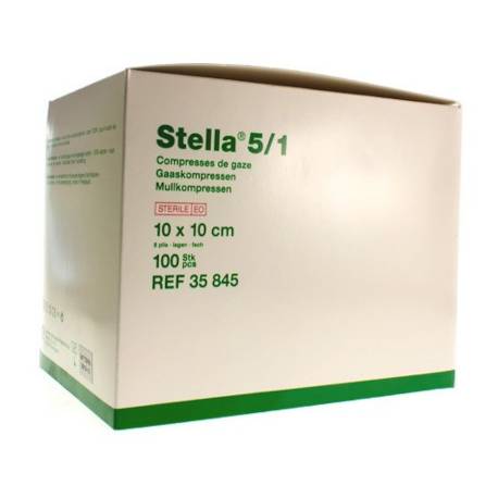 KOMPRESSEN KLINIEKVERPAKKING I.V.-STERIEL 10,0 x 10,0 cm