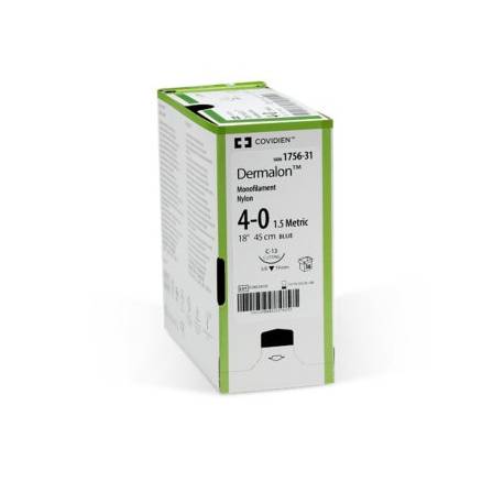 DERMALON 6/0 16 mm 3/8 45 cm