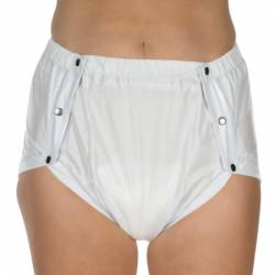 SLIP 1249 001 PVC WIDE/BUTTONS WHITE XLARGE (48/50/52)