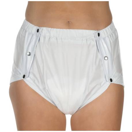 SLIP 1249 001 PVC WIDE/BUTTONS WHITE XLARGE (48/50/52)