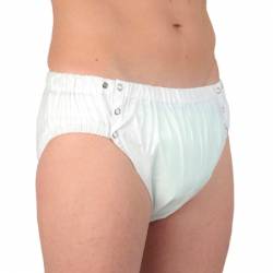 SLIP 1312 001 PVC BREED/DRUKKNOP UNISEX WIT MEDIUM (40/42)