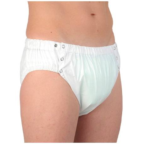 SLIP 1312 001 PVC BREED/DRUKKNOP UNISEX WIT MEDIUM (40/42)