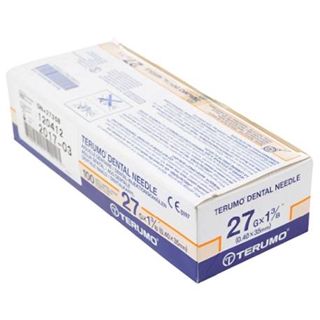 TERUMO AIG.DENTAIRE 27 G X 1 3/8 LONG JAUNE 0,40 x 35 mm
