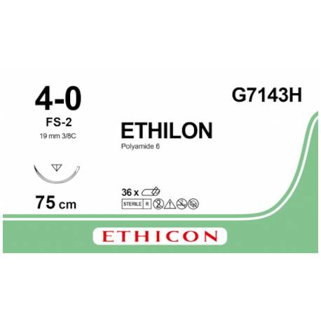 ETHILON 4/0 FS-2 G7143H 19 mm 75 cm( EW319)