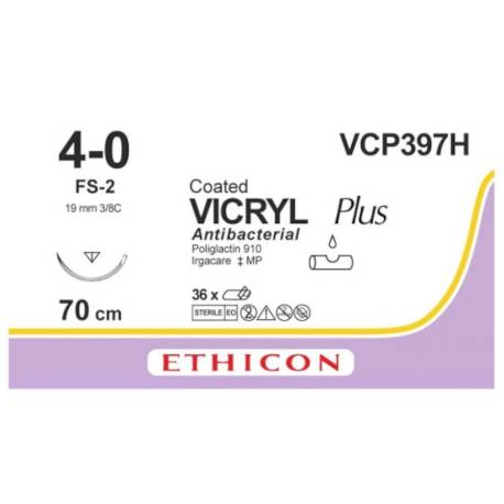 VICRYL PLUS 4/0 FS-2 VCP397JH 19 mm 70 cm