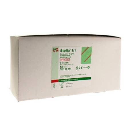 KOMPRESSEN KLINIEKVERPAKKING PER 5-STERIEL 5,0 x 5,0 cm