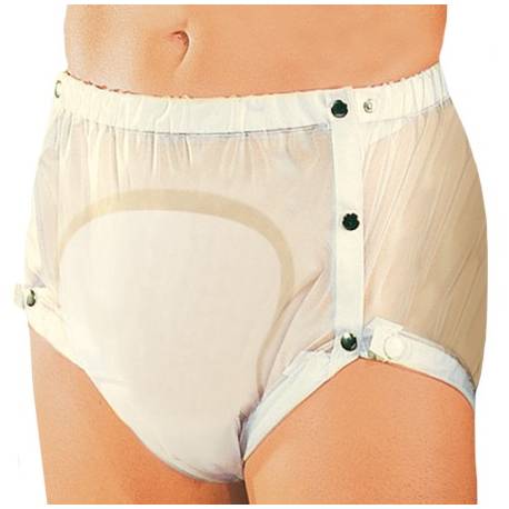 SLIP 1252 036 PVC BREED/DRUKKNOPEN GEEL XLARGE (48/50/52)