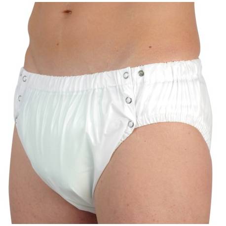 SLIP 1312 001 PVC BREED/DRUKKNOP UNISEX WIT SMALL (36/38)