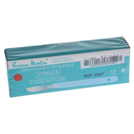 BISTOURI VOLLEDIG met plastiek handvat Swann Morton Nr 21 (0507)
