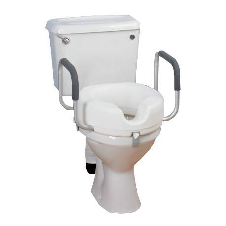TOILETVERHOGER MET ARMSTEUNEN (met deksel) H 10 cm