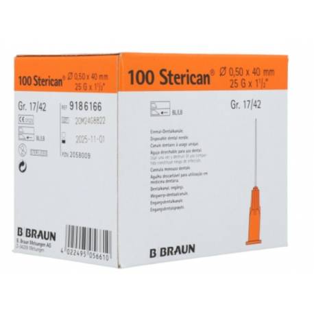 STERICAN NAALDEN 25 G X 1 1/2 0.50 x 40 mm ( Braun )